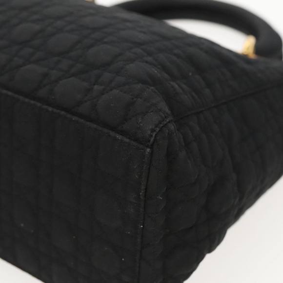 Christian Dior Canage Hand Bag Nylon Black Gold Auth yk15712 - Picture 15 of 16